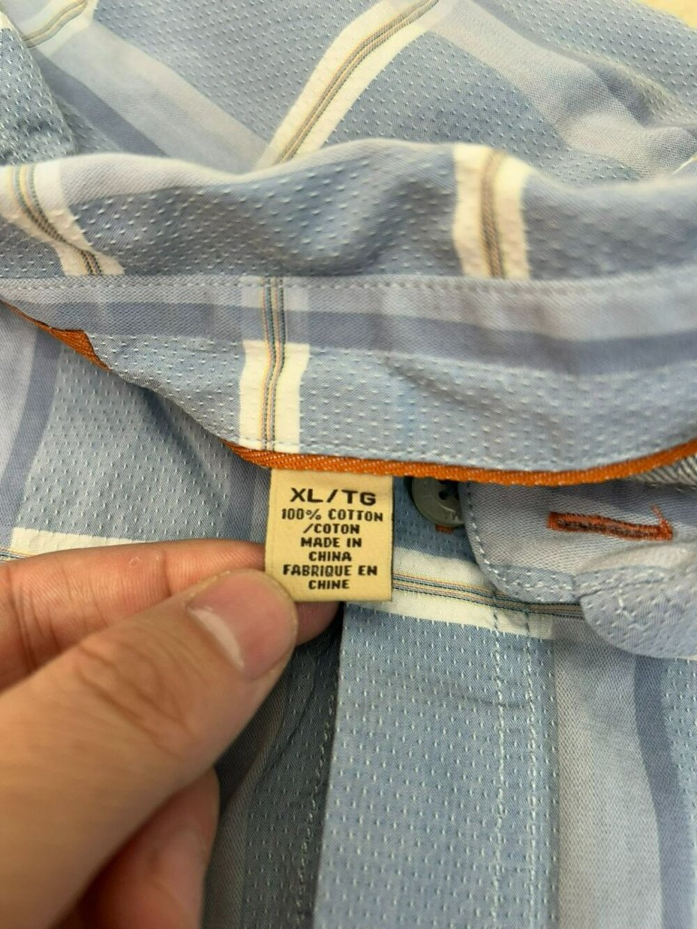 Tommy Bahama Mens Button Down Shirt Blue Plaid XL Cotton Long Sleeve Casual Pre- - Picture 3 of 5